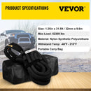 VEVOR 32 mm x 9,6 m kinētiskā vilkšanas troses virve, 23,7 t, dubultā pītais neilons, ar somu, melna