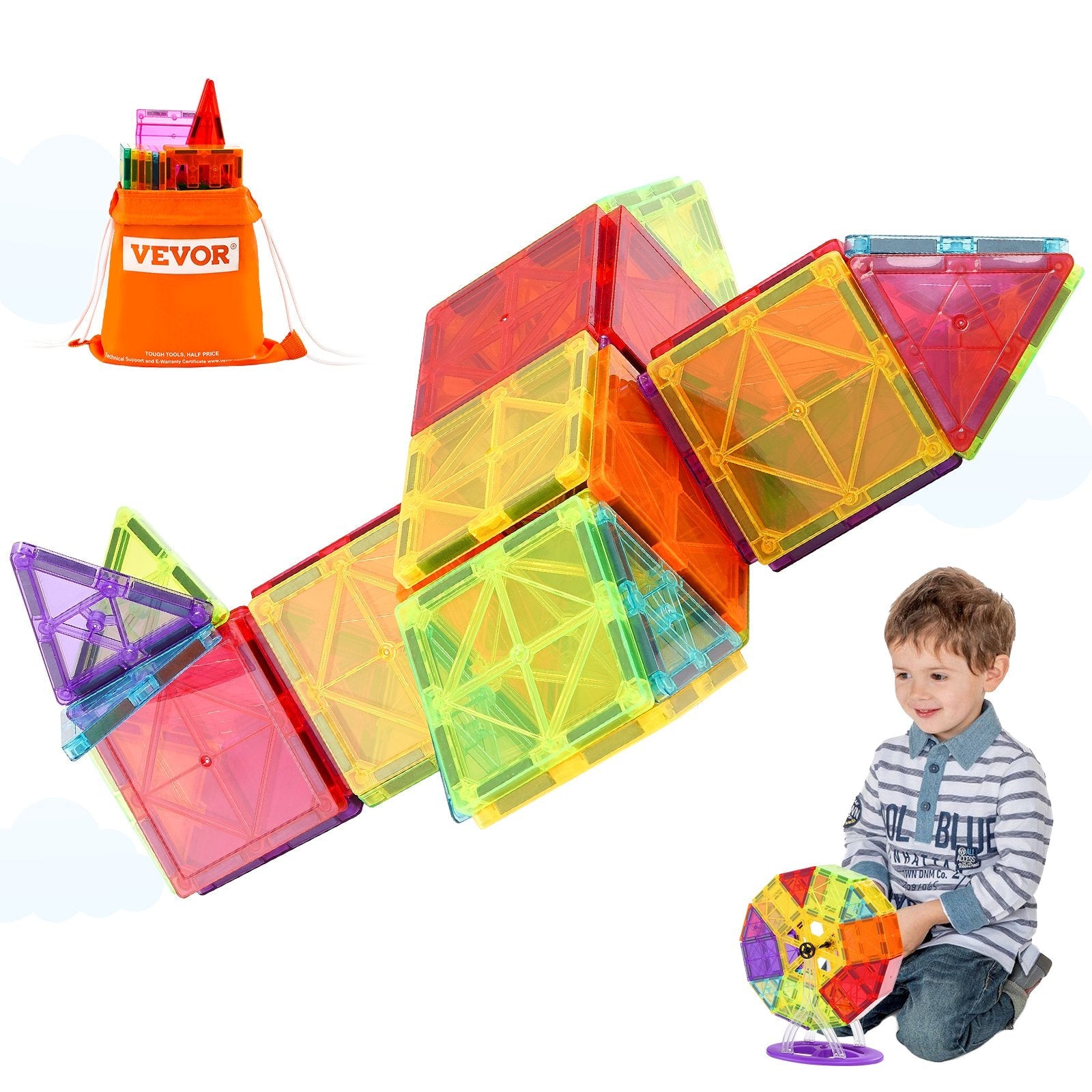 VEVOR 121 gabalu 3D magnētiskie bloki bērniem