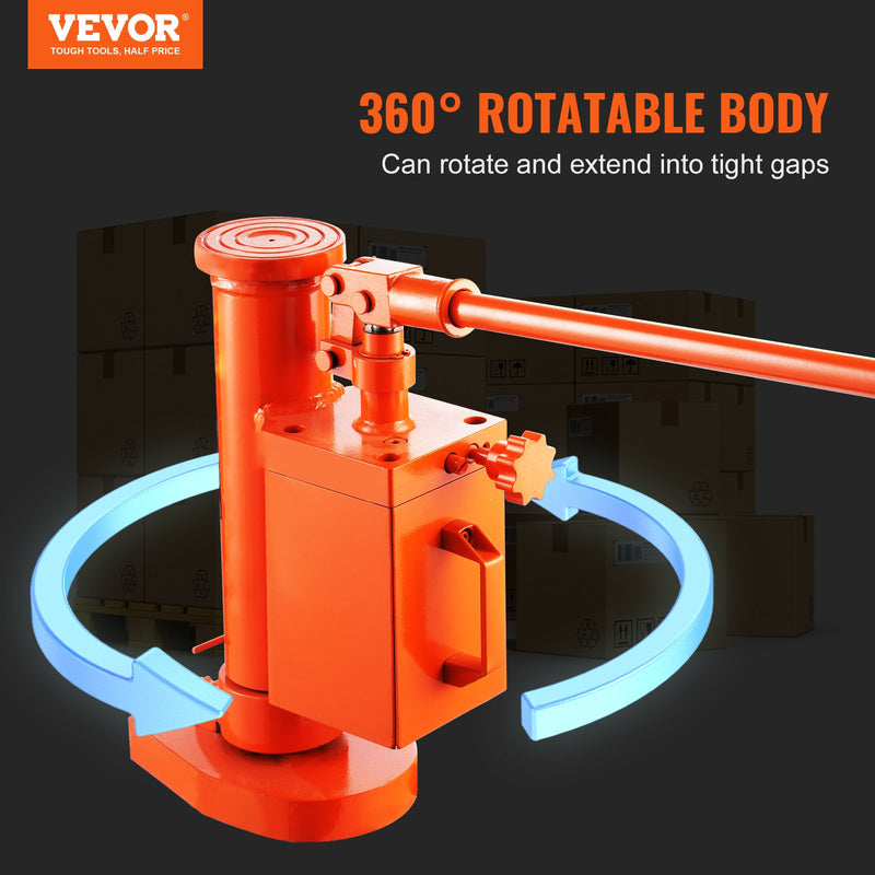 Hydraulic jack with leg lift, 5 t for leg / 10 t for upper part, 360° rotating