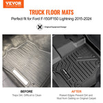 VEVOR automašīnas grīdas paklāji Ford F-150 / F-150 Lightning (2015–2024), 3 gab., TPE