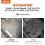VEVOR automašīnas grīdas paklāji Chevrolet Silverado / GMC Sierra 1500, 3 gab.