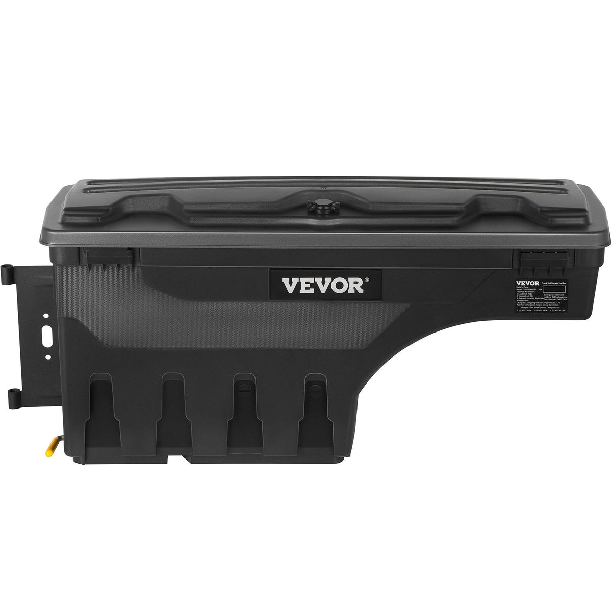 VEVOR kravas kastes uzglabāšanas kaste 20 L – ar slēdzamu vāku, ūdensizturīga, ABS ritenim pielāgota instrumentu kaste ar ciparu atslēgu, piemērota Dodge Ram 1500 (2019–2021), vadītāja puse, melna
