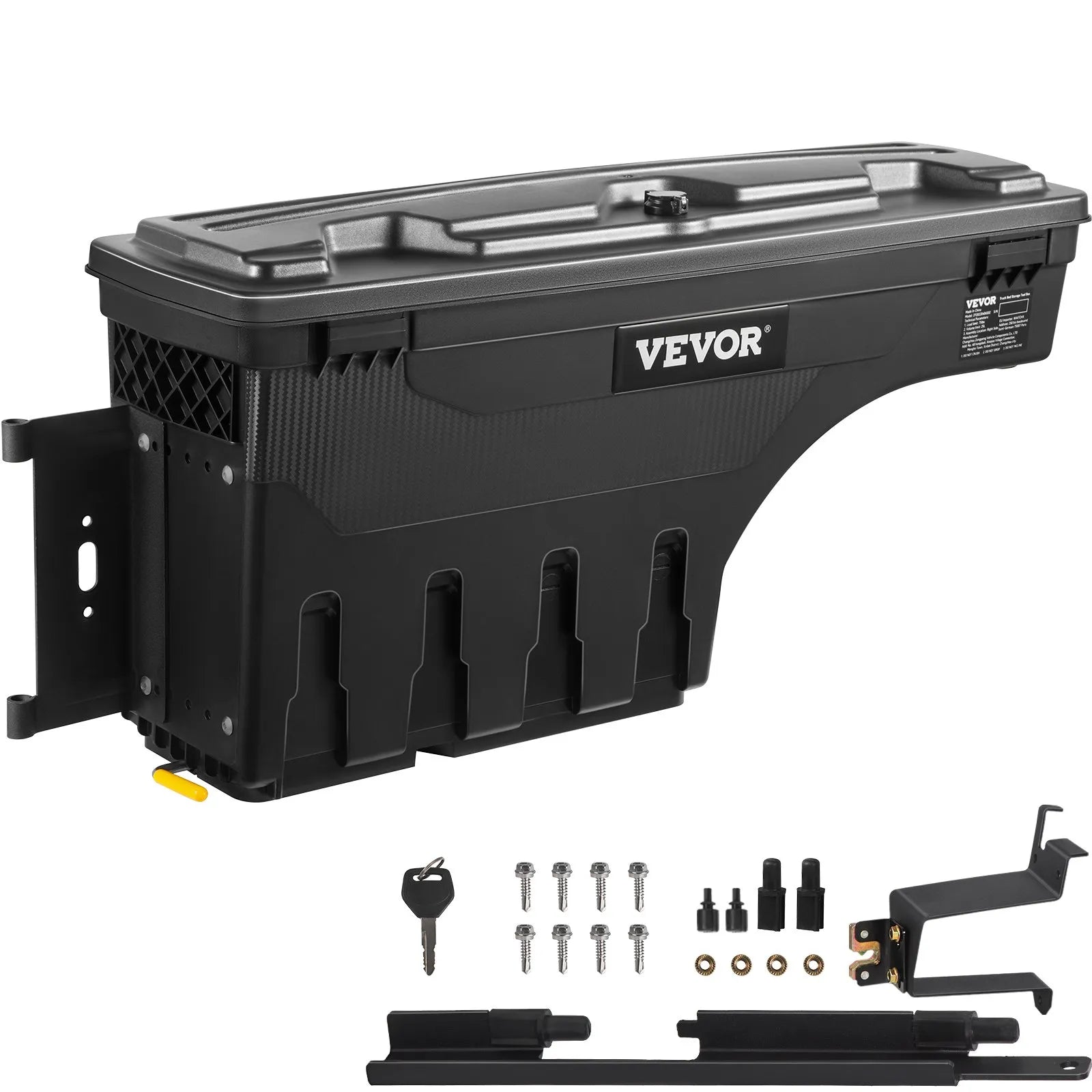 VEVOR kravas automašīnas riteņu arkas instrumentu kaste, 20 l, ar slēdzamu ūdensizturīgu ABS vāku, piemērota Chevrolet Silverado 1500 un GMC Sierra 1500 (2019–2020), vadītāja puse, melna