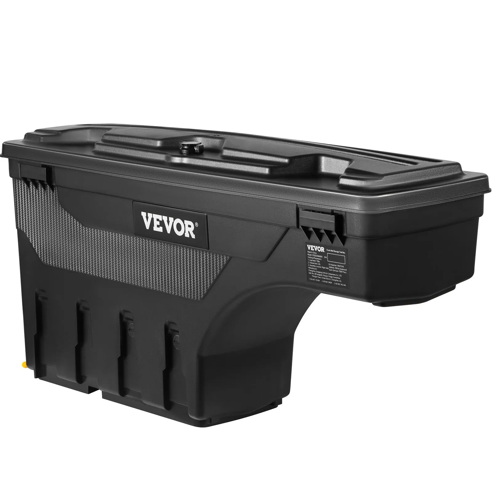 VEVOR kravas automašīnas riteņu arkas instrumentu kaste, 20 l, ar slēdzamu ūdensizturīgu ABS vāku, piemērota Chevrolet Silverado 1500 un GMC Sierra 1500 (2019–2020), vadītāja puse, melna