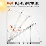 VEVOR 104 cm saules paneļu montāžas kronšteini, regulējams slīpums 0–90°, paredzēti 100–300 W paneļiem, viegli alumīnija kronšteini ar salokāmām balsta kājām jumtam, kemperim, laivai un autonomām sistēmām