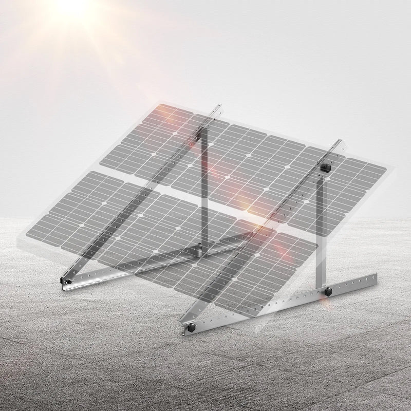 VEVOR 2 komplekti saules paneļu montāžas kronšteinu 1,14 m, regulējams slīpums 0–90°, paredzēti 100–400 W saules paneļiem, viegli alumīnija kronšteini ar salokāmām balsta kājām kemperiem, laivām un autonomām sistēmām