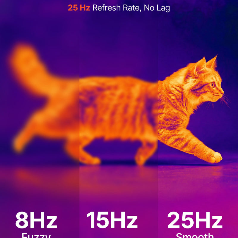 VEVOR termokamera Android ierīcēm, 320 × 240 TISR super izšķirtspēja, 25 Hz atsvaidzes ātrums, 160 × 120 IR izšķirtspēja, temperatūras diapazons -20 °C līdz 550 °C, 15 krāsu paletes