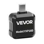 VEVOR termokamera Android ierīcēm, 320 × 240 TISR super izšķirtspēja, 25 Hz atsvaidzes ātrums, 160 × 120 IR izšķirtspēja, temperatūras diapazons -20 °C līdz 550 °C, 15 krāsu paletes