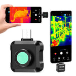 VEVOR termokamera Android ierīcēm, 512 × 384 TISR super izšķirtspēja, 25 Hz atsvaidzes ātrums, 256 × 192 IR izšķirtspēja, temperatūras diapazons -20 °C līdz 550 °C, 15 krāsu paletes