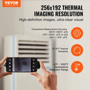 VEVOR termokamera Android un iOS ierīcēm, 256 × 192 IR izšķirtspēja, bezvadu infrasarkanais attēlveidotājs ar WiFi un vizuālo kameru, 25 Hz atsvaidzes intensitāte, temperatūras diapazons –20 °C līdz 550 °C, IP54 aizsardzības klase
