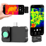 VEVOR termokamera Android un iOS ierīcēm ar makro objektīvu, 512 × 384 super izšķirtspēja, 25 Hz atsvaidzes ātrums, 256 × 192 IR izšķirtspēja, temperatūras diapazons -20 °C līdz 550 °C