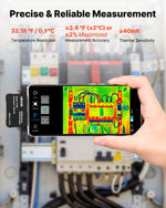 VEVOR termokamera Android un iOS ierīcēm ar makro objektīvu, 512 × 384 super izšķirtspēja, 25 Hz atsvaidzes ātrums, 256 × 192 IR izšķirtspēja, temperatūras diapazons -20 °C līdz 550 °C