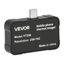 VEVOR termokamera Android un iOS ierīcēm ar makro objektīvu, 512 × 384 super izšķirtspēja, 25 Hz atsvaidzes ātrums, 256 × 192 IR izšķirtspēja, temperatūras diapazons -20 °C līdz 550 °C