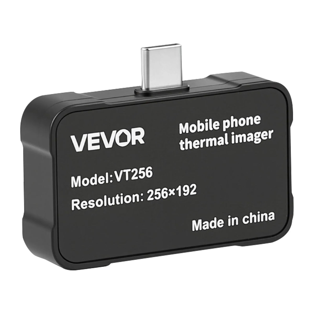 VEVOR termokamera Android un iOS ierīcēm ar makro objektīvu, 512 × 384 super izšķirtspēja, 25 Hz atsvaidzes ātrums, 256 × 192 IR izšķirtspēja, temperatūras diapazons -20 °C līdz 550 °C