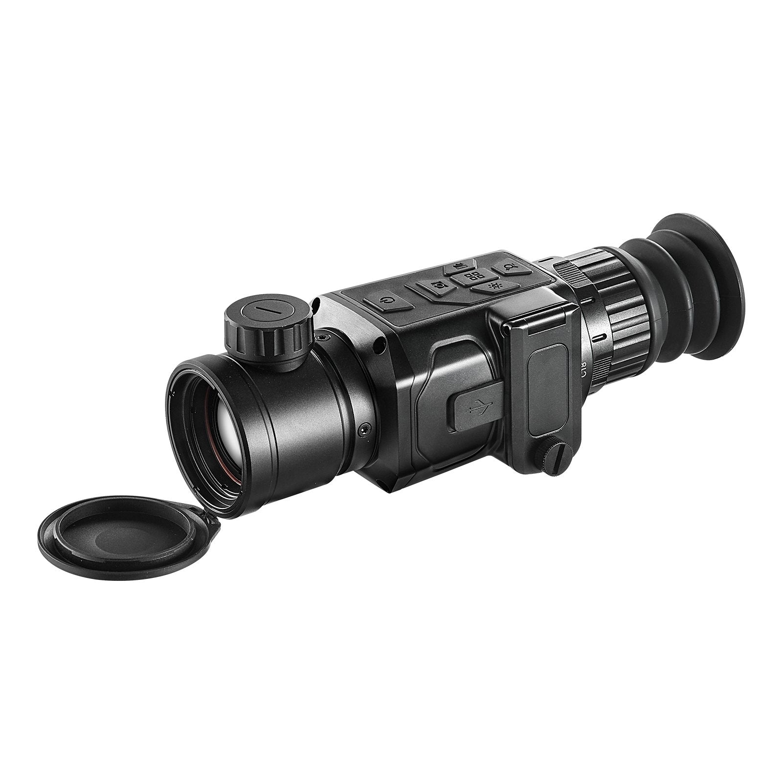 Termokamera monoklis medībām ar 1–8x tālummaiņu un 10 mm OLED ekrānu