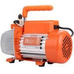 VEVOR vienpakāpes vakuuma sūknis 99 l/min, 150 W, 220–240 V, gaisa kondicionēšanas un HVAC vakuuma sūknis ar SAE 1/4 un ACME 1/2 ieplūdes pieslēgumiem, paredzēts HVAC remontam, aukstuma iekārtu apkopei un sveķu degazēšanai