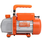 VEVOR vienpakāpes vakuuma sūknis 99 l/min, 150 W, 220–240 V, gaisa kondicionēšanas un HVAC vakuuma sūknis ar SAE 1/4 un ACME 1/2 ieplūdes pieslēgumiem, paredzēts HVAC remontam, aukstuma iekārtu apkopei un sveķu degazēšanai