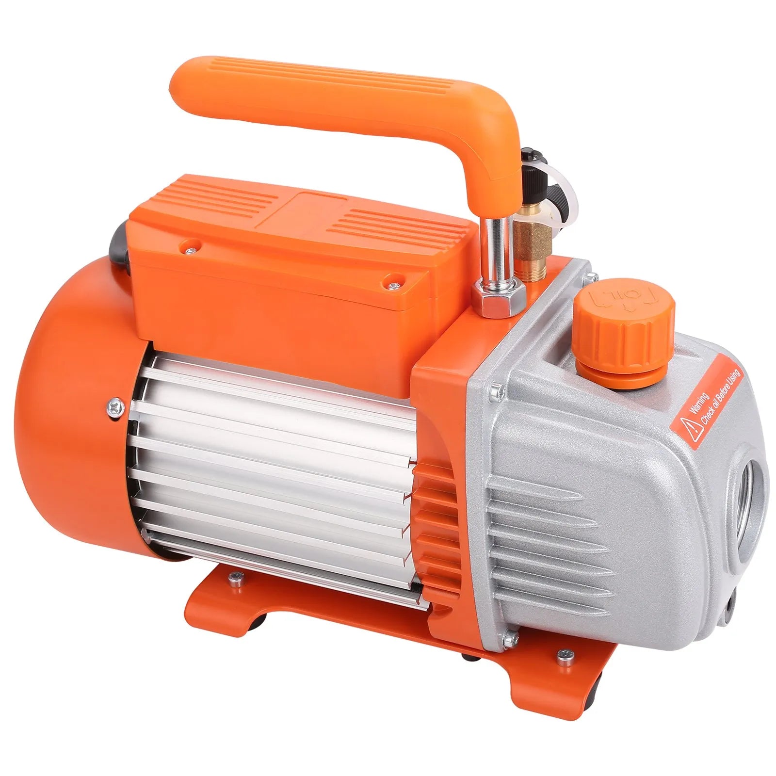 VEVOR vienpakāpes vakuuma sūknis 99 l/min, 150 W, 220–240 V, gaisa kondicionēšanas un HVAC vakuuma sūknis ar SAE 1/4 un ACME 1/2 ieplūdes pieslēgumiem, paredzēts HVAC remontam, aukstuma iekārtu apkopei un sveķu degazēšanai