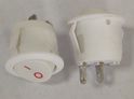 Rocker switch; ON-OFF, latching, 2pins. 10A/250Vac, Ø19.8mm, SPST, round, white