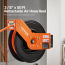 Automaatne õhuvoolikukomplekt 9,5 mm x 15 m, 20 bar, koos klambriga ja automaatse tagasipöördumisega