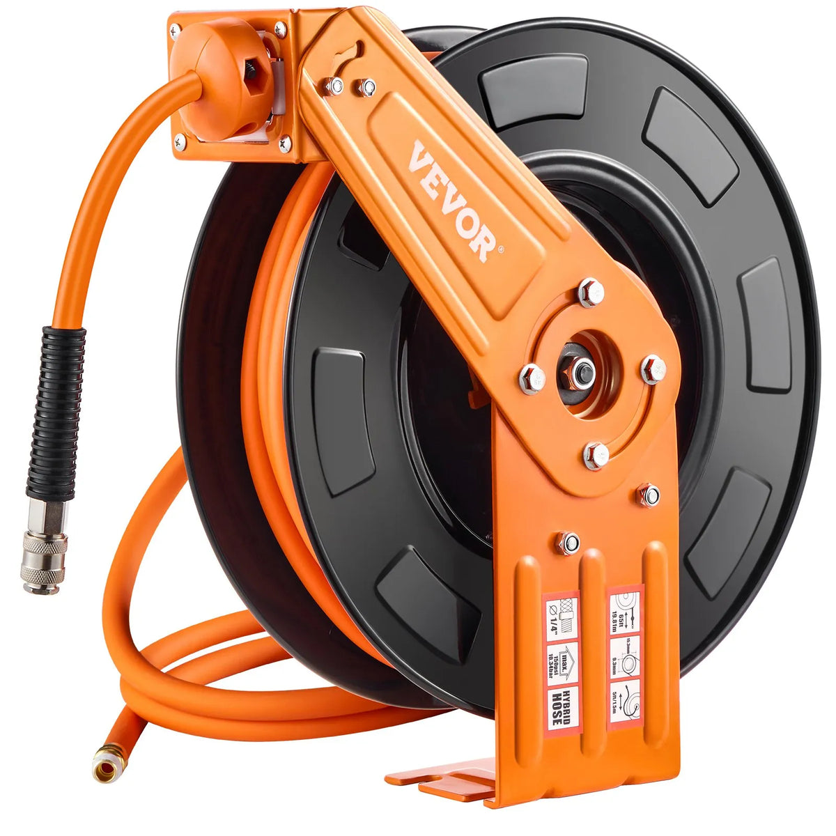 VEVOR Gaisa šļūtenes spole, ievelkama, 9,53 mm, 20 m, hibrīda, ar korpusu, 20 bar / 300 PSI
