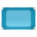 Virszemes peldbaseins ar metāla rāmi 3 × 2 × 0,76 m, taisnstūrveida tērauda konstrukcija, liels āra ģimenes baseins, viegli saliekams, rūsas izturīgs, ietilpība 3959 l, zilā krāsā