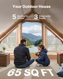 VEVOR inflatable tent for camping 3-5 persons, glamping tent with pump and awning