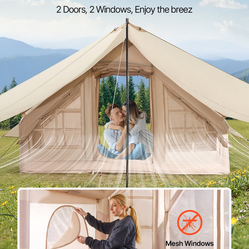 VEVOR inflatable tent for camping 3-5 persons, glamping tent with pump and awning