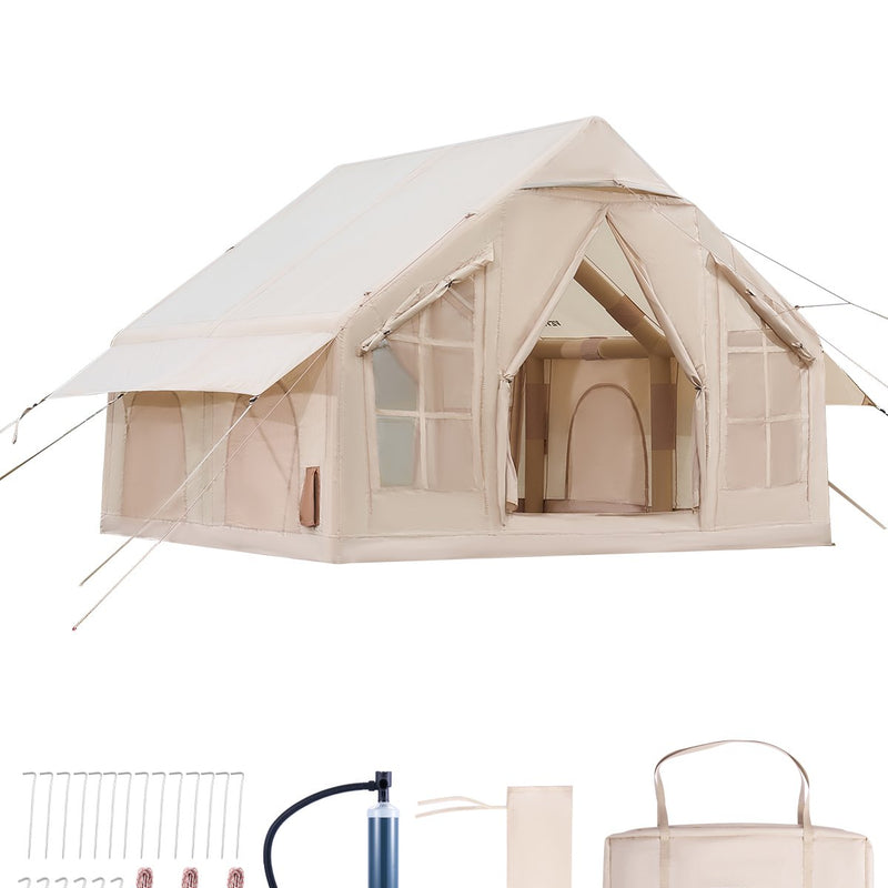 VEVOR inflatable tent for 4-6 persons, glamping tent with pump, easy to set up