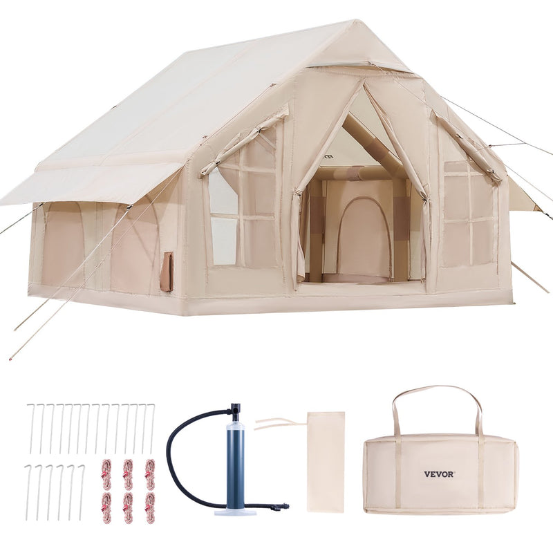 VEVOR inflatable tent for 4-6 persons, glamping tent with pump, easy to set up