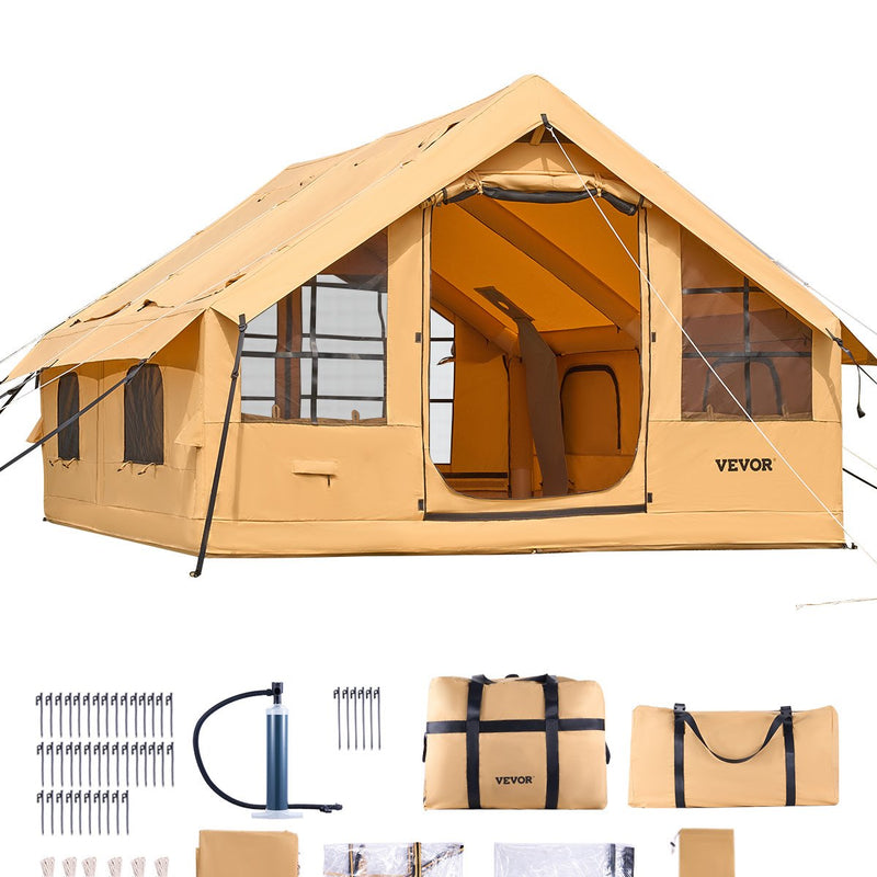 VEVOR inflatable tent for camping 5-8 persons, glamping tent with pump, easy to set up