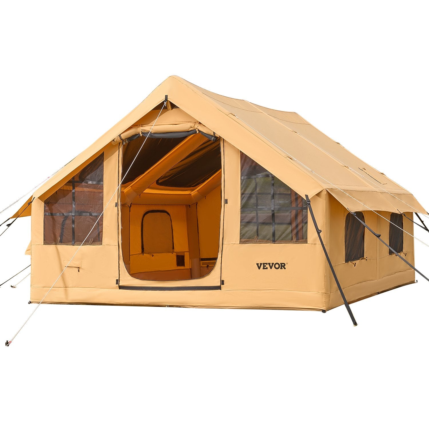 VEVOR piepūšamā telts kempingam 5–8 personām, glampinga telts ar pumpi, viegli uzstādāma