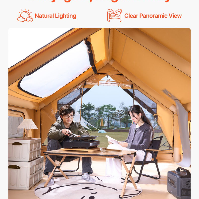 VEVOR inflatable tent for camping 5-8 persons, glamping tent with pump, easy to set up