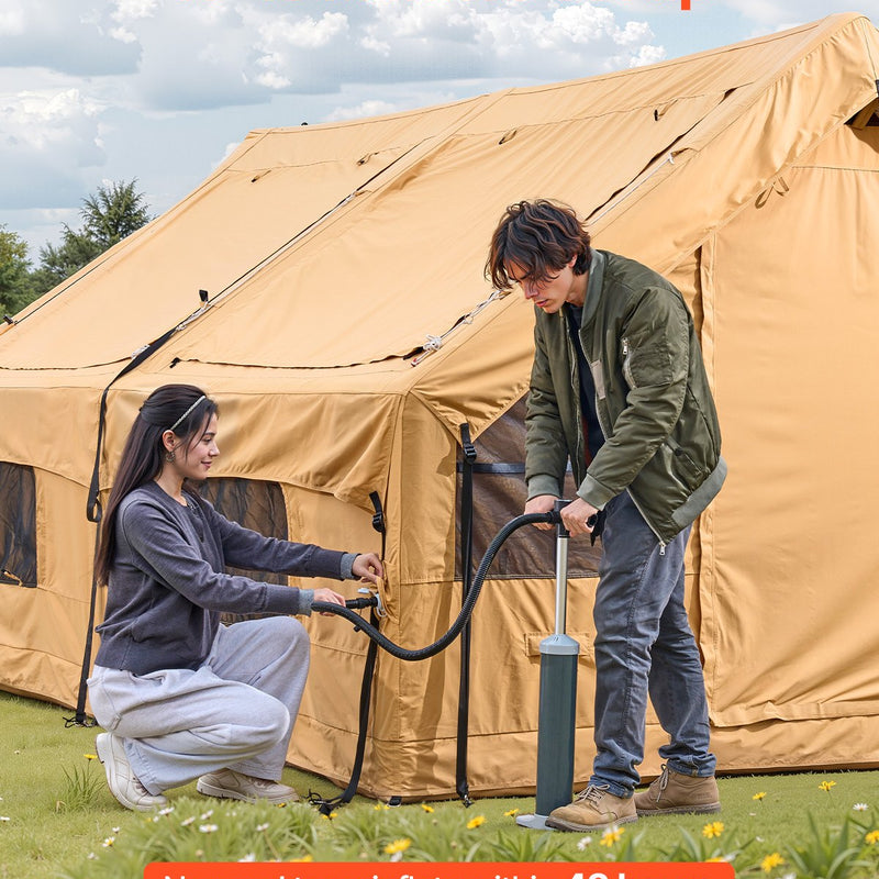 VEVOR inflatable tent for camping 5-8 persons, glamping tent with pump, easy to set up