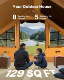 VEVOR inflatable tent for camping 5-8 persons, glamping tent with pump, easy to set up