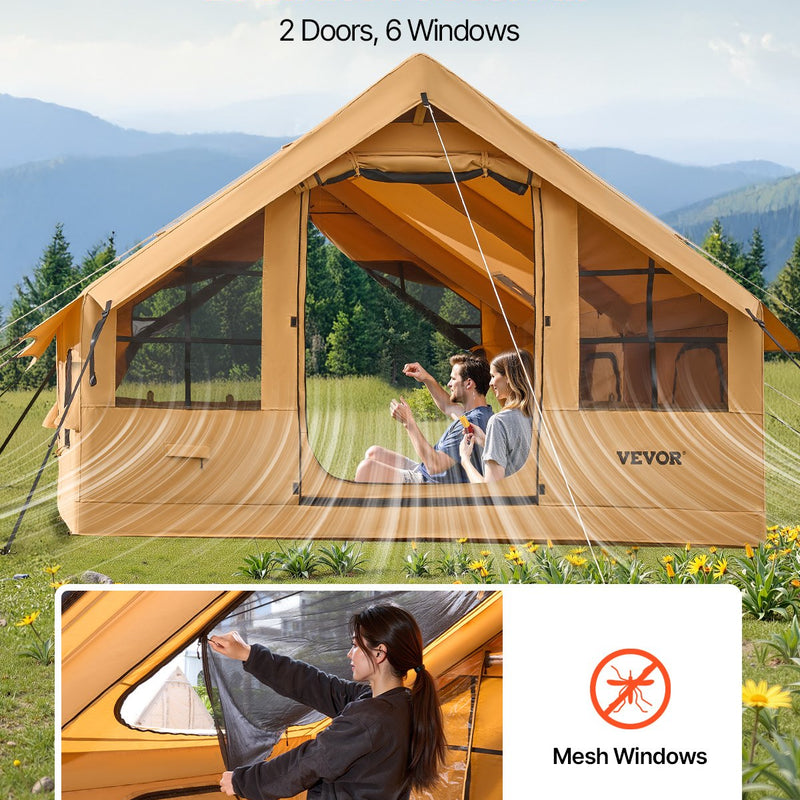 VEVOR inflatable tent for camping 5-8 persons, glamping tent with pump, easy to set up