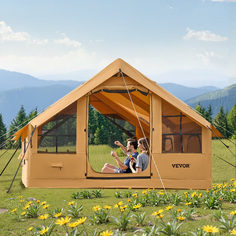 VEVOR inflatable tent for camping 5-8 persons, glamping tent with pump, easy to set up