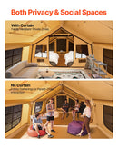 VEVOR piepūšamā telts kempingam 8–12 personām, glampinga telts ar pumpi, viegli uzstādāma