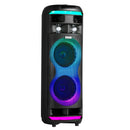 VEVOR karaoke sistēma pieaugušajiem, 80 W, pārnēsājams 8 collu Bluetooth skaļrunis ar 2 bezvadu mikrofonu komplektu, LED apgaismojumu, TWS funkciju un rullīšiem, atbalsta microTF karti, USB un AUX, mājas karaoke ballītēm