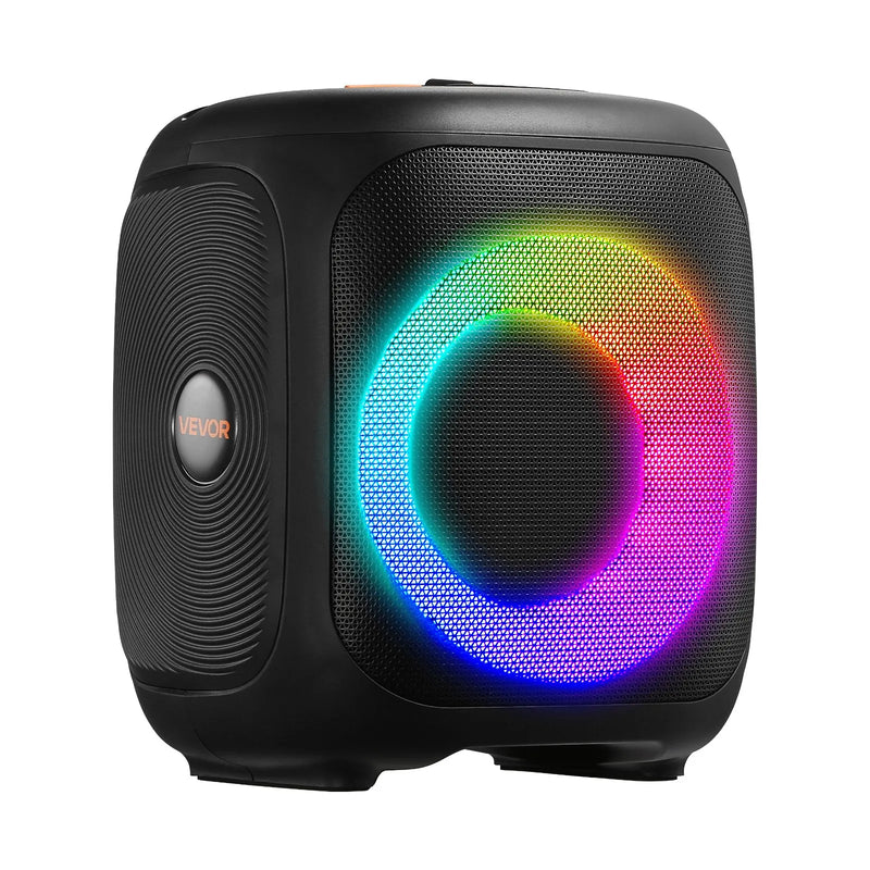VEVOR karaoke sistēma pieaugušajiem, 15 W, 4'' pārnēsājamais Bluetooth skaļrunis ar 2 bezvadu mikrofoniem, LED apgaismojumu, TWS funkciju un rokturi; atbalsta micro TF karti, USB un AUX, piemērots mājas karaoke ballītēm