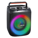VEVOR karaoke sistēma pieaugušajiem, 30 W, 6.5'' pārnēsājamais Bluetooth skaļrunis ar 2 bezvadu mikrofoniem, LED apgaismojumu, TWS funkciju un rokturi; atbalsta micro TF karti, USB un AUX