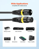 VEVOR XLR kabelis 30,48 m, 2 gab., ekranēts balansēts DMX 3-pin vīriešu–sieviešu mikrofona kabelis ar apzeltītiem kontaktiem, skatuves apgaismojumam, mikrofoniem, pastiprinātājiem, mikseriem un skaļruņu sistēmām