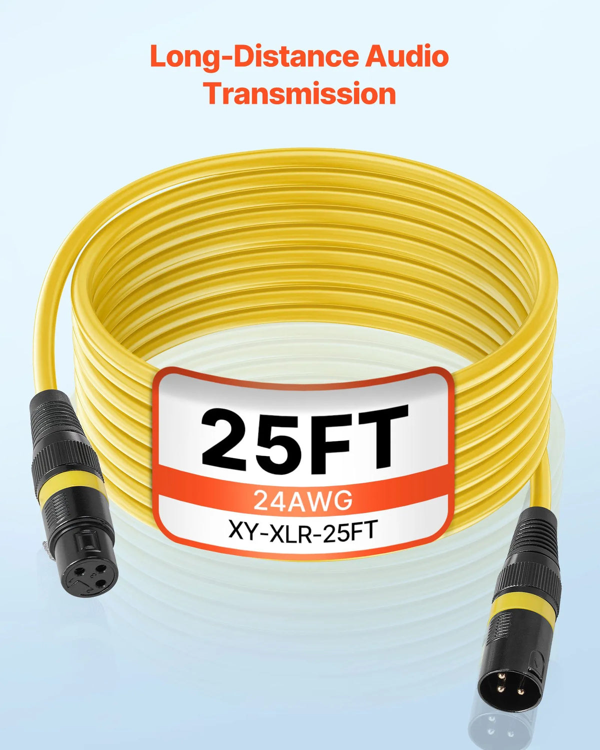VEVOR XLR kabelis, 7,62 m, 4 gab., ekranēts balansēts DMX savienojums ar 3 kontaktu pozīciju zelta pārklājuma spraudņiem, piemērots mikrofonu, pastiprinātāju, mikseru un skatuves apgaismojuma sistēmām