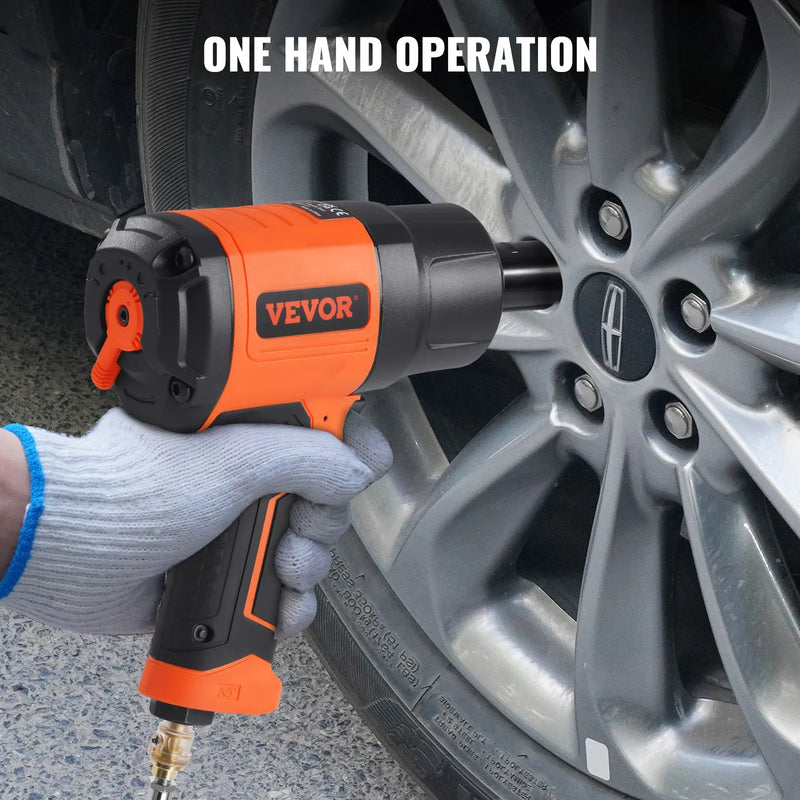 VEVOR pneimatiskā triecienskrūvgrieze, 13 mm, ar maksimālo griezes momentu 1895 N·m, viegla 2,1 kg konstrukcija, komplektā ar 11 Cr-V tērauda uzgriežņu ligzdām un pārnēsājamo kasti