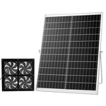 VEVOR saules enerģijas ventilators ar 25 W saules paneli un 4 ventilatoriem, regulējams paneļa leņķis, 2668 apgr./min, elastīga uzstādīšana, ātra gaisa apmaiņa siltumnīcām, audzēšanas teltīm un mājputnu novietnēm