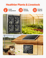 VEVOR saules enerģijas ventilators ar 25 W saules paneli un 4 ventilatoriem, regulējams paneļa leņķis, 2668 apgr./min, elastīga uzstādīšana, ātra gaisa apmaiņa siltumnīcām, audzēšanas teltīm un mājputnu novietnēm