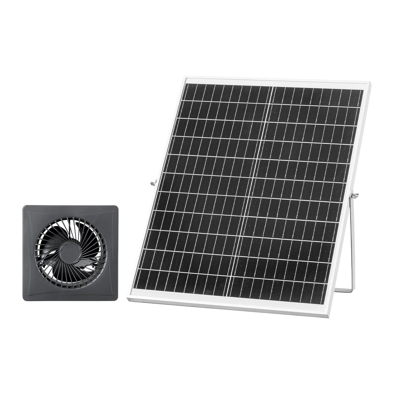 VEVOR saules paneļa ventilators 25 W ar 374 m³/h gaisa plūsmu, regulējams paneļa leņķis, 2030 apgr./min, elastīga uzstādīšana siltumnīcām, audzēšanas teltīm, vistu kūtīm un nojumēm