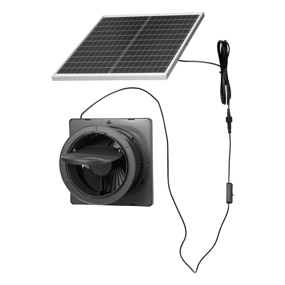 VEVOR saules paneļa ventilators 25 W ar 374 m³/h gaisa plūsmu, regulējams paneļa leņķis, 2030 apgr./min, elastīga uzstādīšana siltumnīcām, audzēšanas teltīm, vistu kūtīm un nojumēm