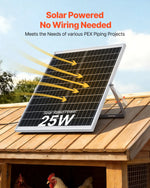 VEVOR saules paneļa ventilators 25 W ar 374 m³/h gaisa plūsmu, regulējams paneļa leņķis, 2030 apgr./min, elastīga uzstādīšana siltumnīcām, audzēšanas teltīm, vistu kūtīm un nojumēm