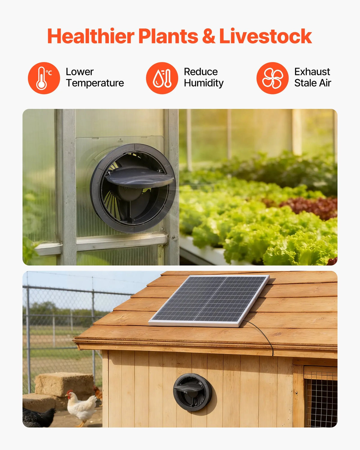 VEVOR saules paneļa ventilators 25 W ar 374 m³/h gaisa plūsmu, regulējams paneļa leņķis, 2030 apgr./min, elastīga uzstādīšana siltumnīcām, audzēšanas teltīm, vistu kūtīm un nojumēm
